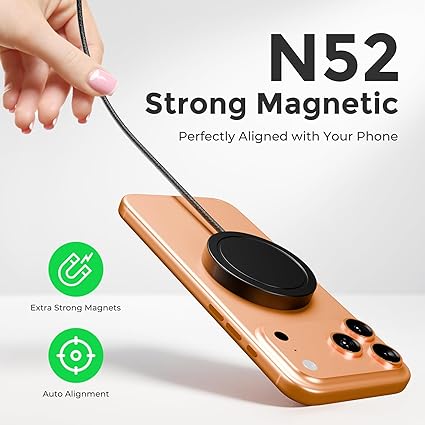 25W Magnetic Wireless Charger: Fast Charging Pad for iPhone 17 16 15 14 13 12 Pro Max, Samsung Galaxy S26 S25, Google Pixel 10, AirPods-Slim Portable for Travel Bedside Office-Black 2 Pack